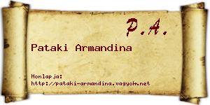 Pataki Armandina névjegykártya